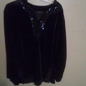 Elegant Black Velvet Top
